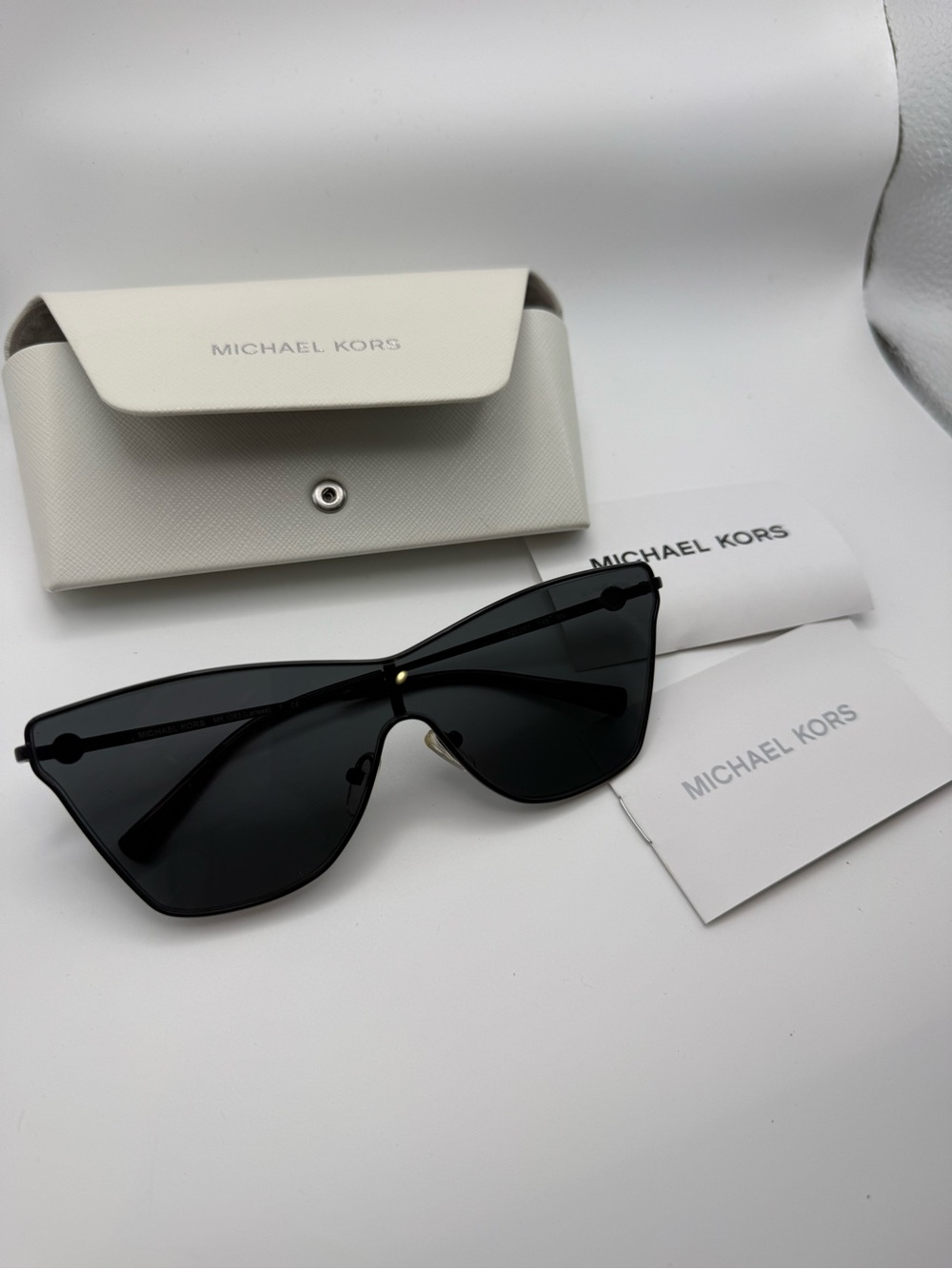 Michael Kors Women’s Black Cat-Eye Shield Sunglasses